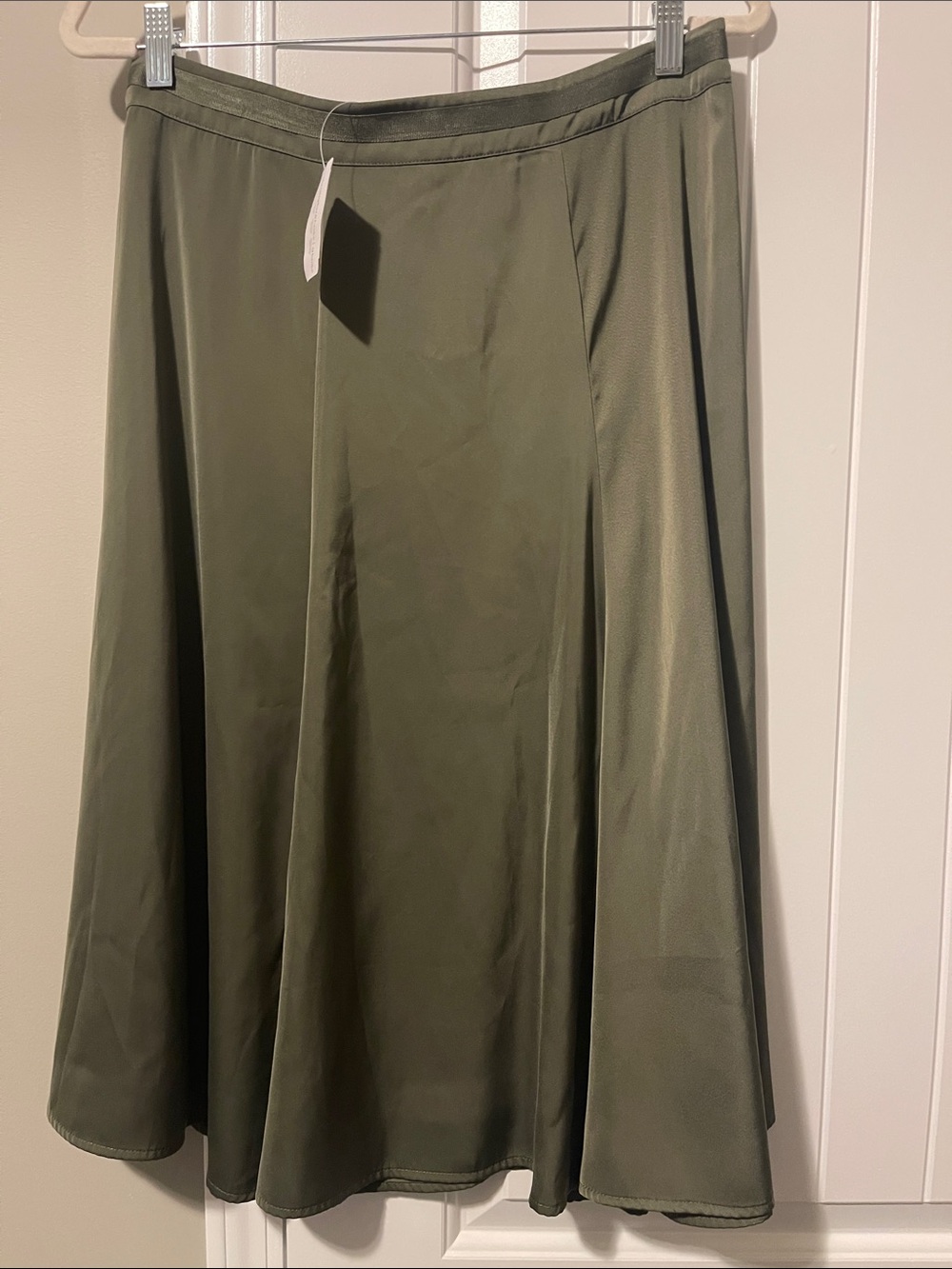 Christopher & Banks Olive A-Line Midi Skirt